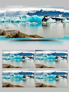 冰川雪山海边高清视频素材