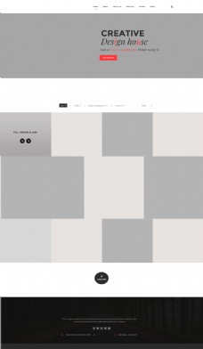 黑白灰精致个人主页网页设计PSD素材