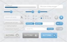 网页设计常用的UI按钮及各种控件PSD素材