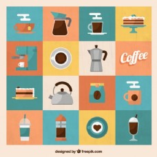 咖啡杯各种咖啡图标