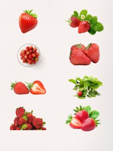 新鲜水果红色草莓PNG元素素材