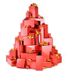 礼物装饰礼物盒堆积的小山透明装饰素材