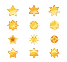 饰角矢量金色五角星装饰元素