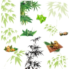 绿色叶子竹叶粽子图片
