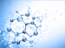 蓝色背景水分子图片