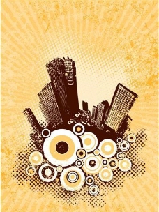 潮流素材潮流城市建筑主题插画矢量素材eps格式08