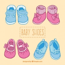 可爱的婴儿鞋插图