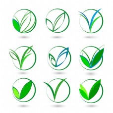 绿树绿草标志设计