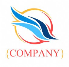 2018彩色波浪形公司logo模板