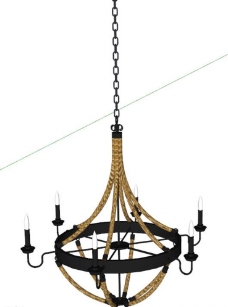 美式工业麻绳吊灯图片