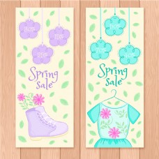 春季促销海报蓝紫色春季服装促销海报设计