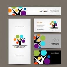 创意画册彩色树商务卡片图片