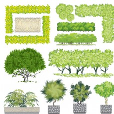 平面设计卡通景观树木图片