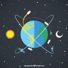 火箭和卫星的地球