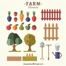 水果农场平面农场和有机元素