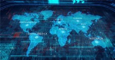 视频模板高科技世界地图全球定位连接企业