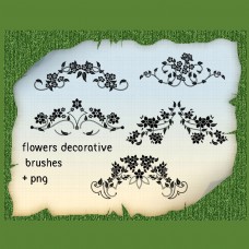 植物图案花纹5种漂亮的优雅艺术植物花纹图案PS笔刷素材下载
