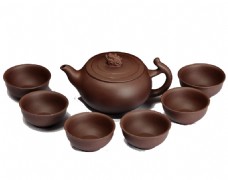 茶杯古风雅致褐色茶壶产品实物