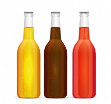 3瓶彩色鸡尾酒矢量素材
