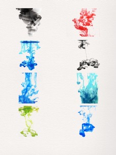 创意水纹彩色创意水墨水纹元素