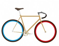 卡通彩色自行车png元素