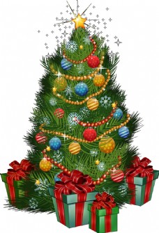 圣诞树圣诞礼物装饰PNG元素
