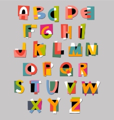 26个字母艺术字矢量