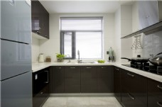 橱房简约厨房灰色橱柜装修效果图