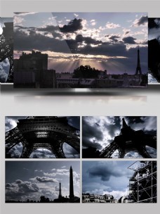 巴黎风景法国巴黎城市风景自然景观延时视频素材