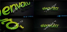 视频模板吸引人目光的绿色三维标志LOGO演绎