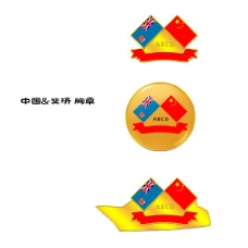 斐济-中国国旗胸章