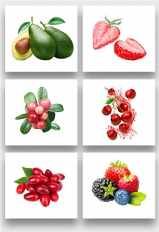 水果红枣草莓牛油果png