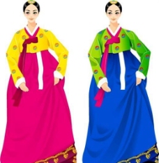 韩国女性矢量素材