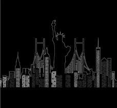创意纽约城市剪影