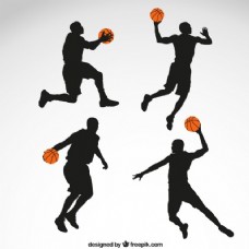 篮球运动员的剪影