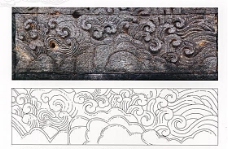 古代建筑雕刻纹饰山水景观云纹水纹7
