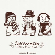 手工绘制的雪人角色