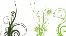欧式花纹背景矢量绿色花纹素材图片