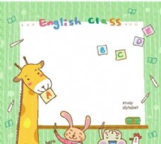 动物画英语学习动物漫画矢量EPS06