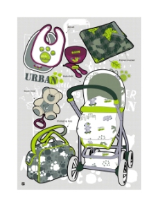 婴儿车卡通图案 婴儿用品