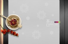 莲花图案与韩国茶文化主题PSD分层素材