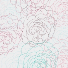 风情玫瑰花线稿绣花图案原创底纹图片