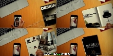 办公桌上的手机与杂志AE模板