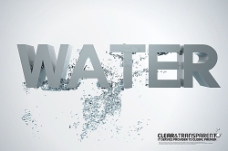 水与立体字母