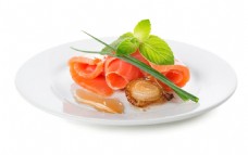 日式美食简约日式三文鱼料理美食产品实物