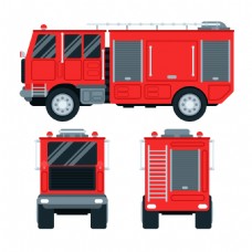 平面设计卡通平面消防车设计