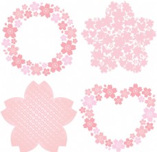 粉色樱花形状矢量花纹