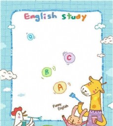 英语学习动物漫画矢量EPS32