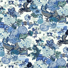清新海洋风格蓝色花纹壁纸图案