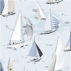 底图清新海洋元素帆船壁纸图案